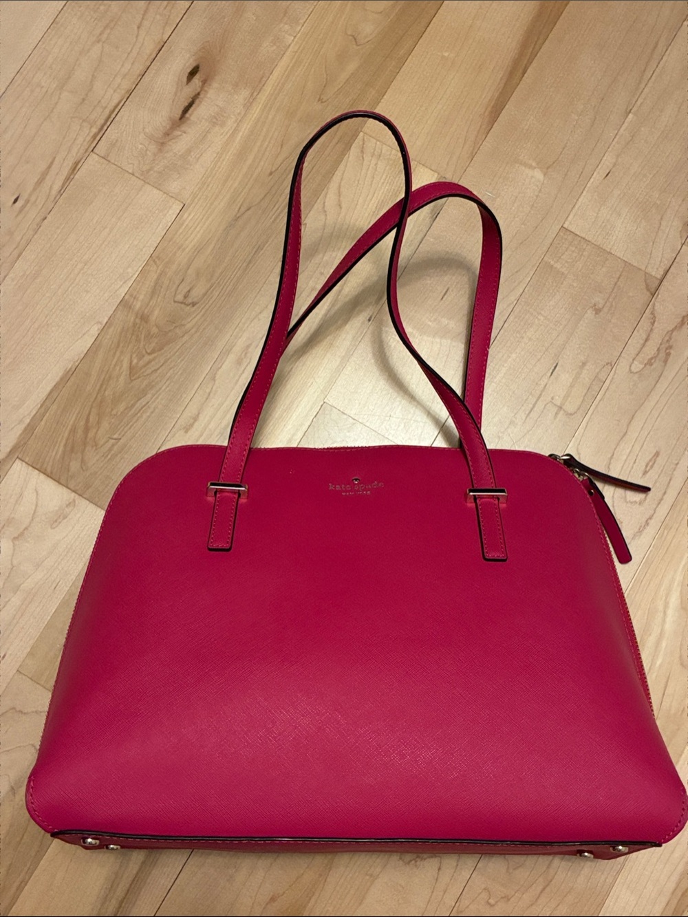 Kate Spade hot pink Dome Satchel Tote in Embossed Leather